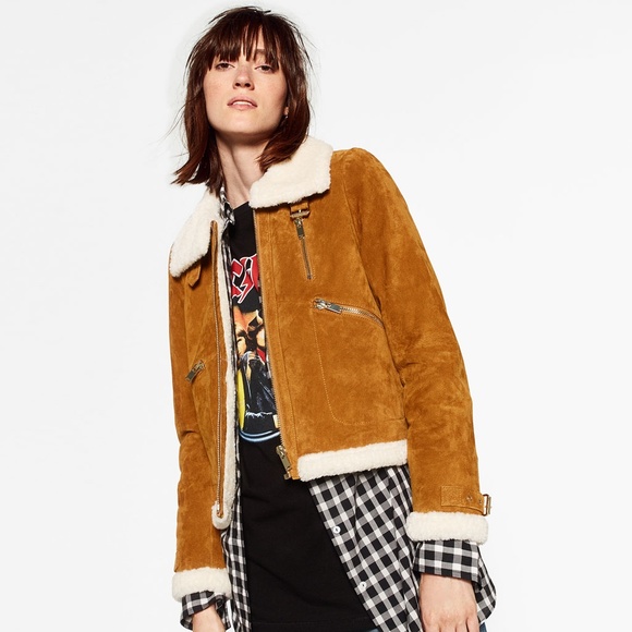 Zara Jackets & Blazers - New Zara Suede and Fleece Jacket | Small